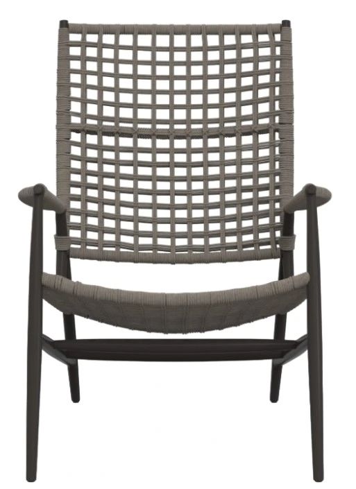Sunset West Grigio Graphite/Stone Gray Metal/Natural Fibers Outdoor High Back Accent Chair-1