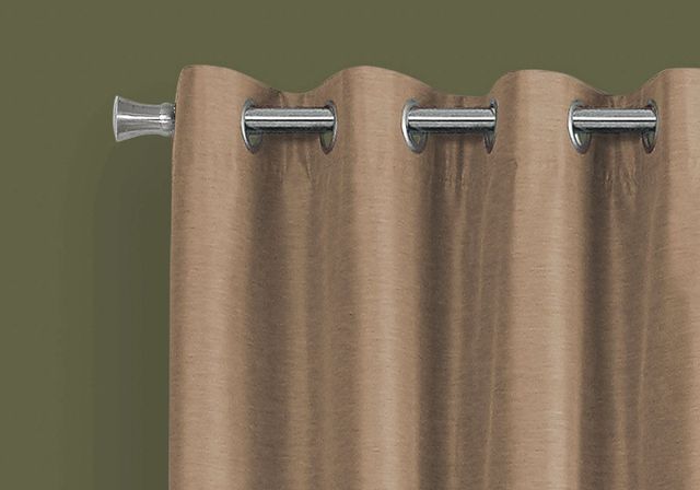 Monarch Specialties Inc. 2-Piece Brown 52" x 95" Solid Blackout Curtain Panel Set-4