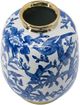 A & B Home Blue/Gold/White Porcelain Vase-1