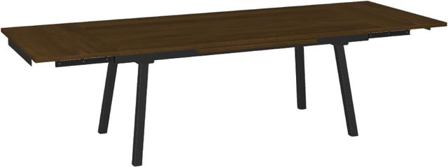 Amisco Customizable Lewis Walnut Veneer Dining Table with Extension-1