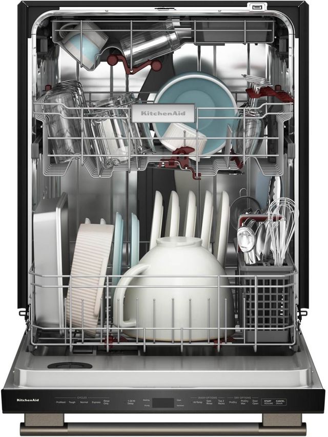 KitchenAid® 24" Black Ore 360° Max Jets™ Third Rack Top Control Built-In Dishwasher with ProDry™ System-4