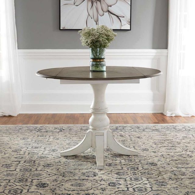 Liberty Furniture Magnolia Manor 5-Piece Antique White/Weathered Bark Dining Set-0