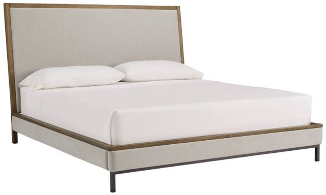 Benchcraft® Tomtyn Gray/Light Brown Queen Upholstered Panel Bed-0