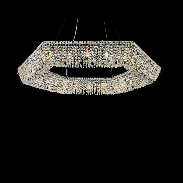 Michael Amini® Hexagon Chrome 24-Light Chandelier-1