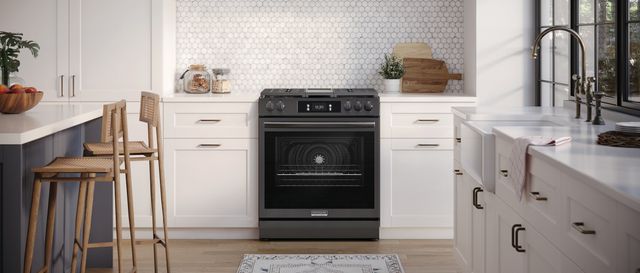 Frigidaire Gallery® 30" Smudge-Proof® Black Stainless Steel Slide In Gas Range-7