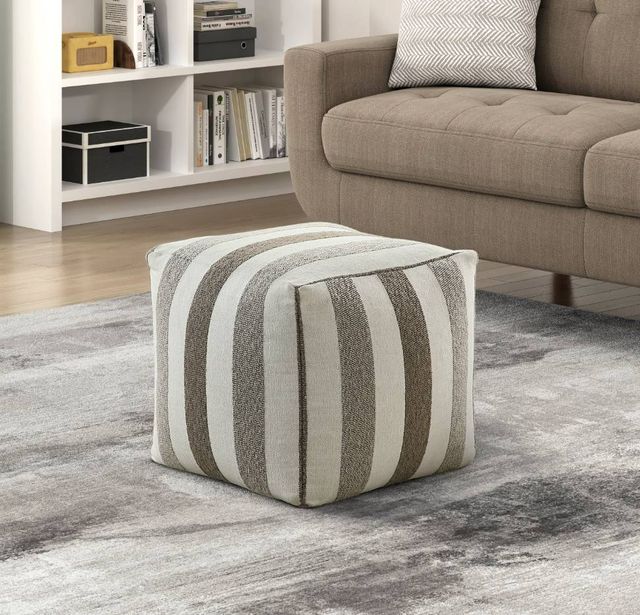 Homelegance® Easley Beige/Brown/Gray Square Pouf-1