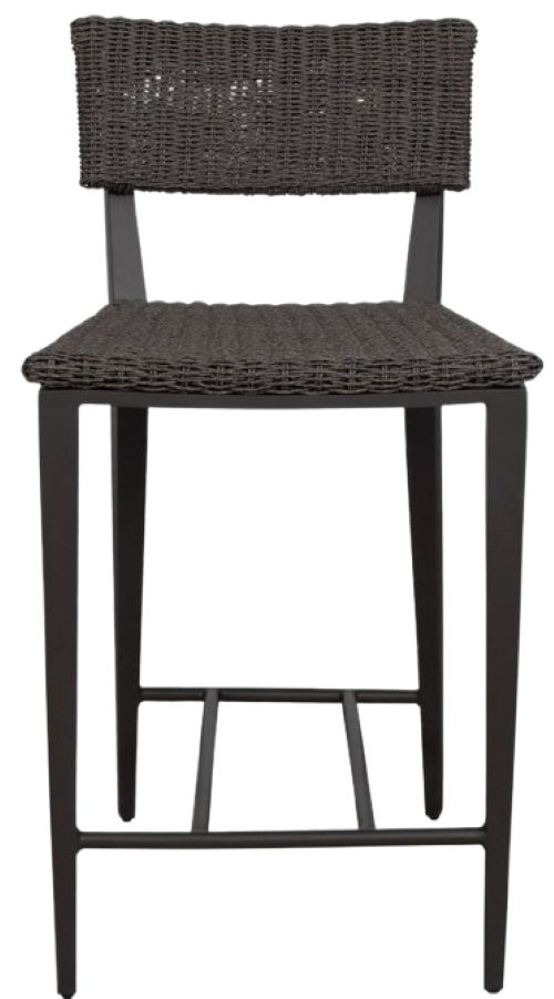 Uttermost® Calbas Java Black Aluminum/Wicker Indoor-Outdoor Bar Stool-2