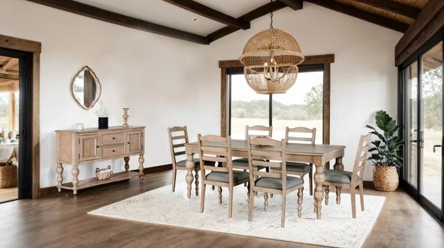 Furniture of America® Chesapeake 7-Piece Light White Wash Dining Table Set-0