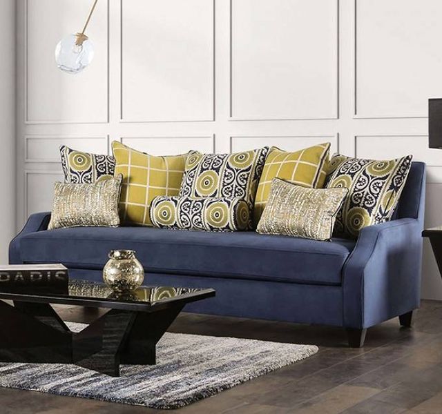 Furniture of America® West Brompton 2-Piece Navy Living Room Sitting Set-1