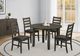 Monarch Specialties Inc. Antique Grey 48" Veneer Top Round Dining Table with Black Wood Base-1
