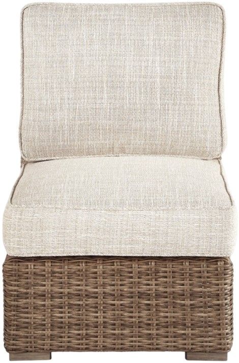 Signature Design by Ashley® Beachcroft Beige Wicker Outdoor Armless Chair-1