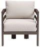 Zuo® Modern Bal Harbor Brown/White Aluminum Fabric Outdoor Accent Chair-1