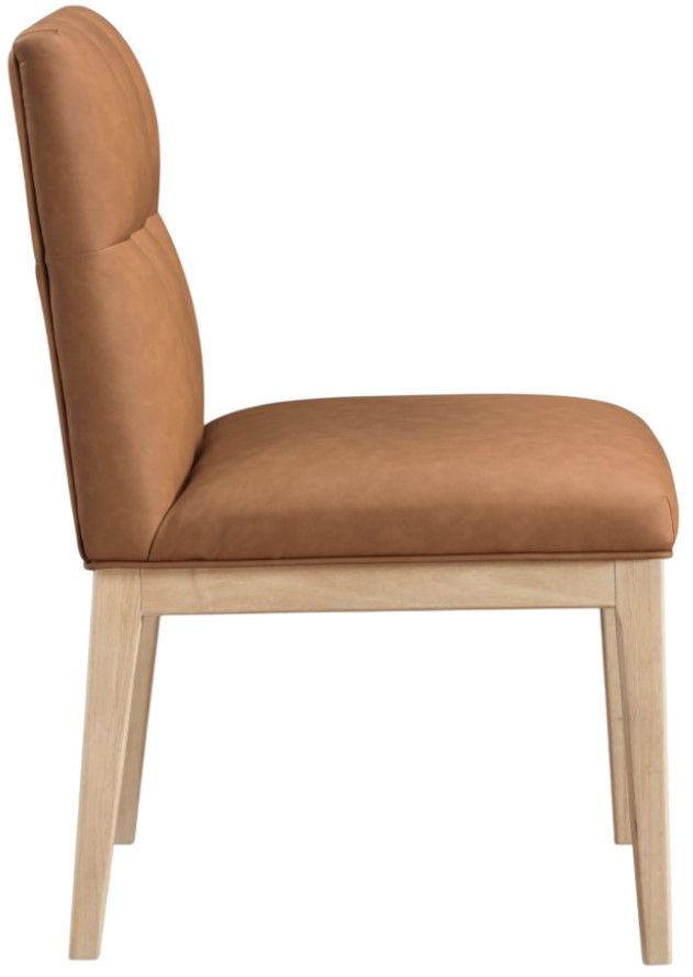 Meridian Furniture Adrian Cognac/Natural Leather Upholstered Dining Side Chair-3