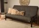 Kodiak Furniture Monterey Linen Charcoal/Espresso Queen Futon with Mattress-4