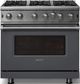 Viking® 5 Series 36" Cast Black Pro Style Natural Gas Range-3