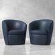 Parker House® Barolo 2-Piece Vintage Navy Swivel Club Chair Set-1