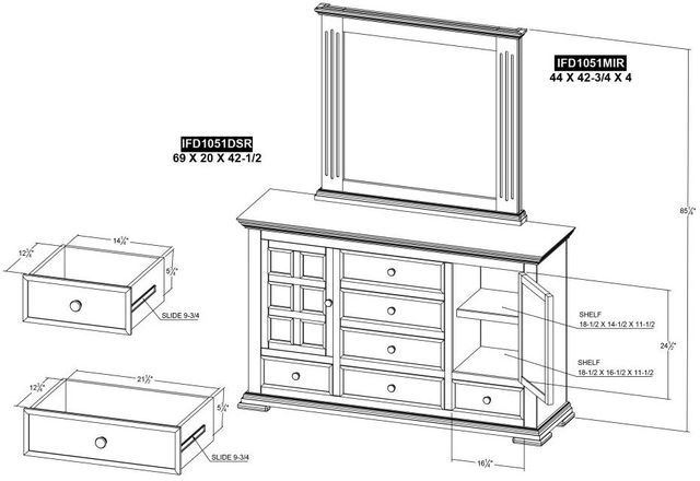 International Furniture Direct Terra Dark Black Dresser-2