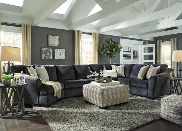 Signature Design by Ashley® Eltmann 4-Piece Slate Right-Arm Facing Sectional with Armless Chair and Cuddler-4