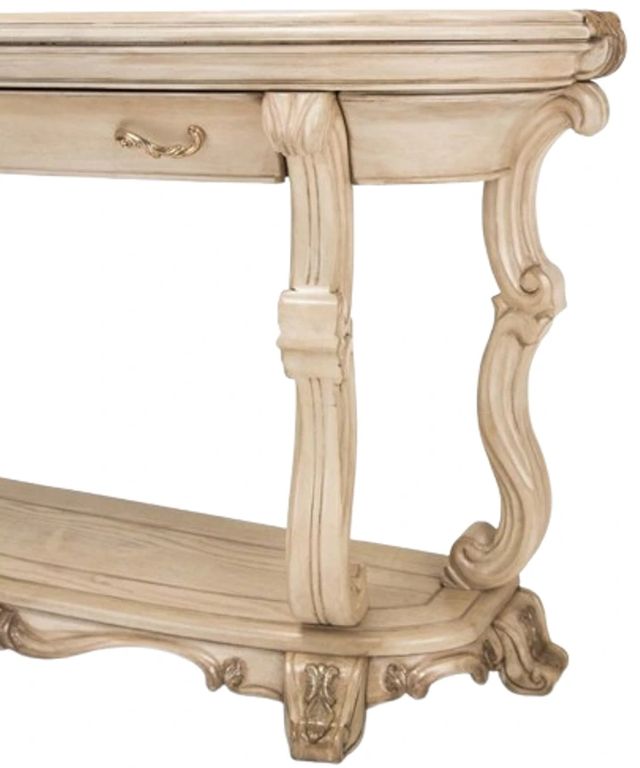 Michael Amini® Platine De Royale Champagne Oval Console Table-2
