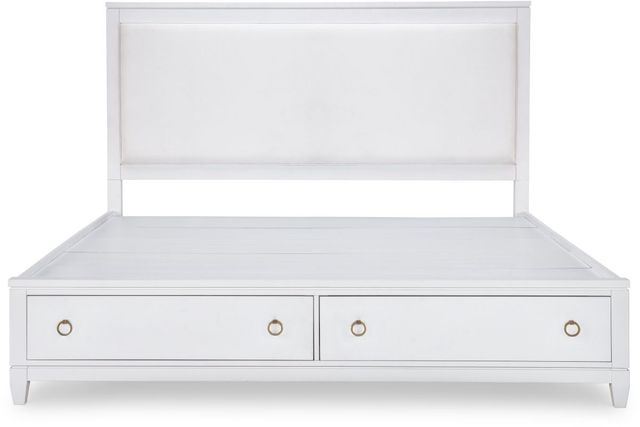 Legacy Classic Summerland White Queen Upholstered Panel Storage Bed-1