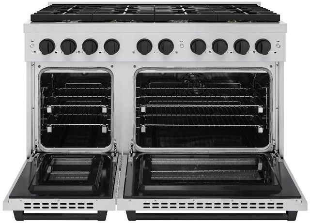 ZLINE Autograph Edition Paramount 48" Stainless Steel Pro Style Dual Fuel Range with Matte Black Accents-1