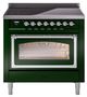 Ilve® Nostalgie II Noblesse 36'' Emerald Green Pro Style Induction Range with Chrome Trim-0