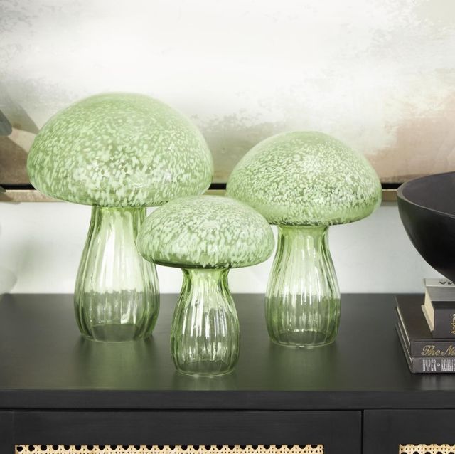 Deco Marche 3-Piece Green Mushroom Textured Sculpture-2