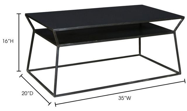Moe's Home Collection Osaka Matte Black Coffee Table-2