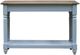 International Furniture Direct Tiffany Brown Sofa Table with Blue Base-2