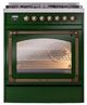 Ilve® Nostalgie II Noblesse 30" Emerald Green Pro Style Dual Fuel Range with Burnished Trim-1