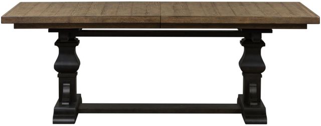 Liberty Furniture Harvest Home 5-Piece Barley Brown/Chalkboard Trestle Table Set-2