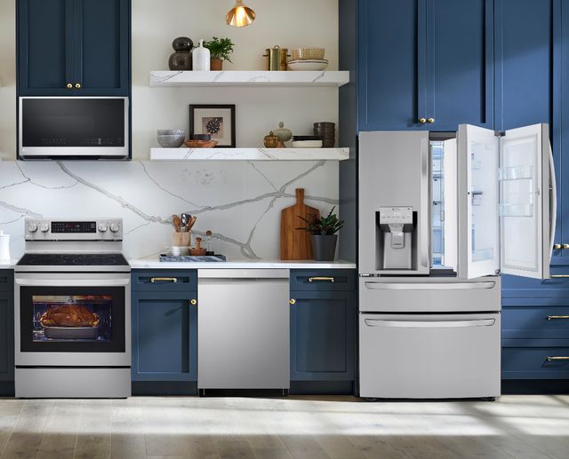 LG 4-Piece Package with 29.5 Cu. Ft. Capacity 4 Door Smart French Door Refrigerator PLUS a FREE $200 Furniture Gift Card!