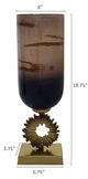 A & B Home Brown/Gold Handmade Glass Vase-3