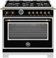 Bertazzoni Heritage Series 36" Fingerprint Resistant Nero Matt Pro Style Dual Fuel Range with Gold Accents-0