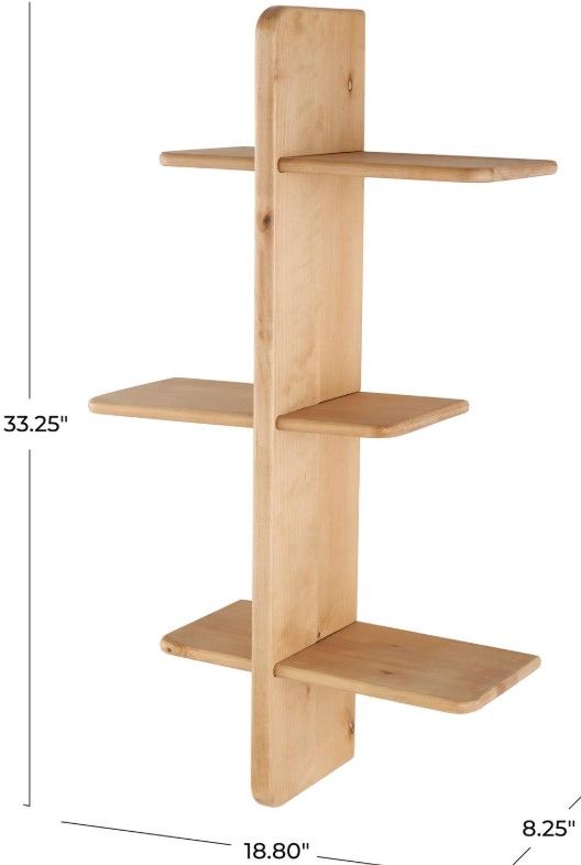 Deco Marche Light Brown 6-Wall Shelf-2