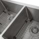 ZLINE Courchevel 36" Satin Stainless Steel Farmhouse Apron Mount Double Bowl Kitchen Sink with Bottom Grid-4