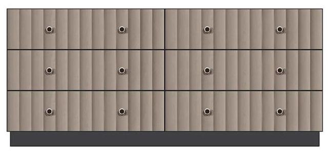 Country View Woodworking Customizable American Modern 72" 6-Drawer Silver Knob Plinth Base Dresser-0