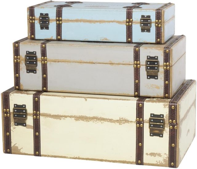 Deco Marche 3-Piece Multi-Colored Nesting Trunk Set-1