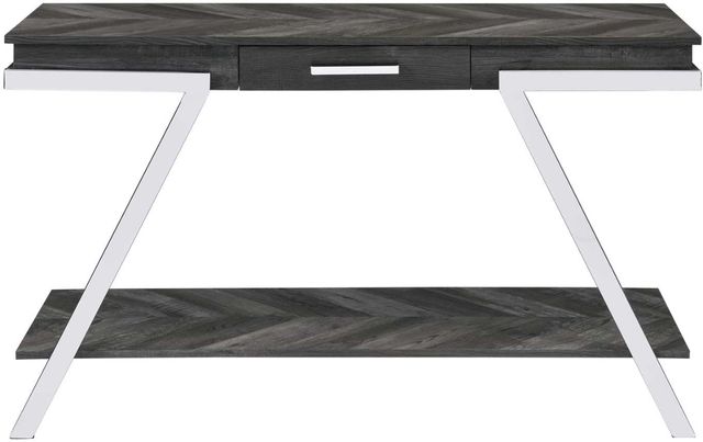 Steve Silver Co. Roma Shadow Gray Sofa Table with Chrome Base-2