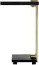 A & B Home Black Marble C-Shaped Side Table with Gold Frame -3