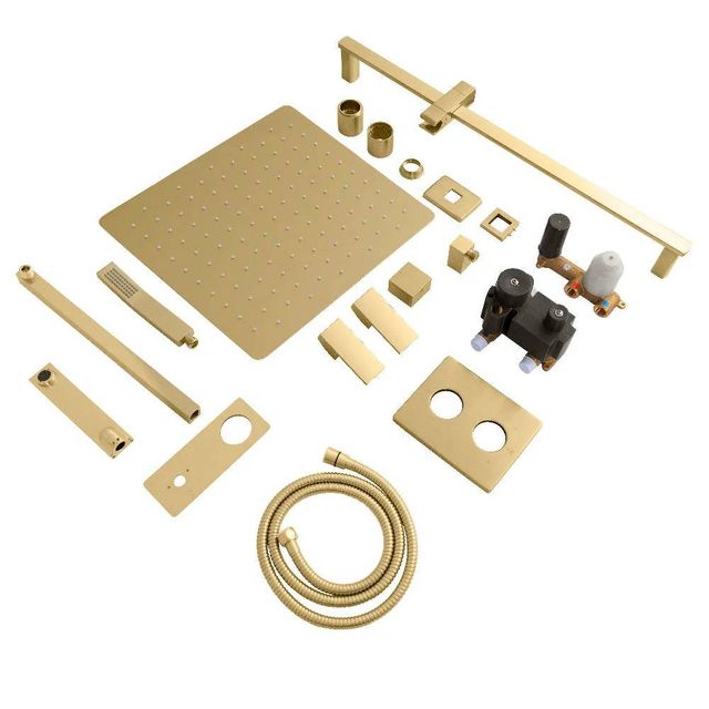 ZLINE Bliss Champagne Bronze Shower System with 16" Oversized Shower Head-2