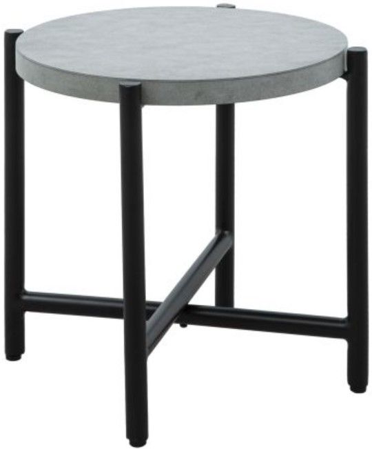 Plank & Hide Jovi Black Aluminum Outdoor End Table-0
