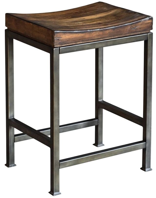 Uttermost® Beck Dark Walnut Counter Stool-0