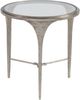 Artistica Home® Porto Tempered Glass Top End Table with Silver Base-2