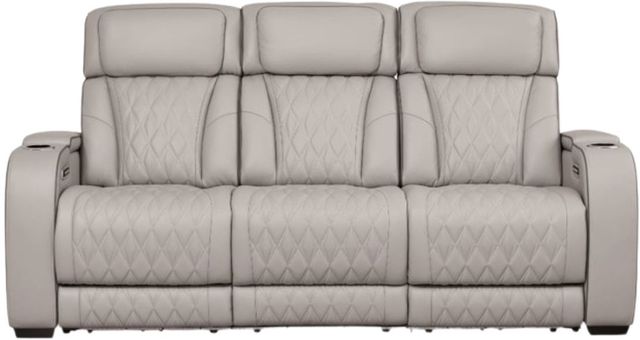 Signature Design by Ashley® Boyington Gray Power Reclining Sofa with Adjustable Headrest-2
