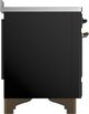Ilve® Majestic III 48" Glossy Black Pro Style Induction Range with Triple Glass Door and Burnished Trim-4