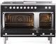 Ilve® Professional Plus II 48" Glossy Black Pro Style Dual Fuel Range-1