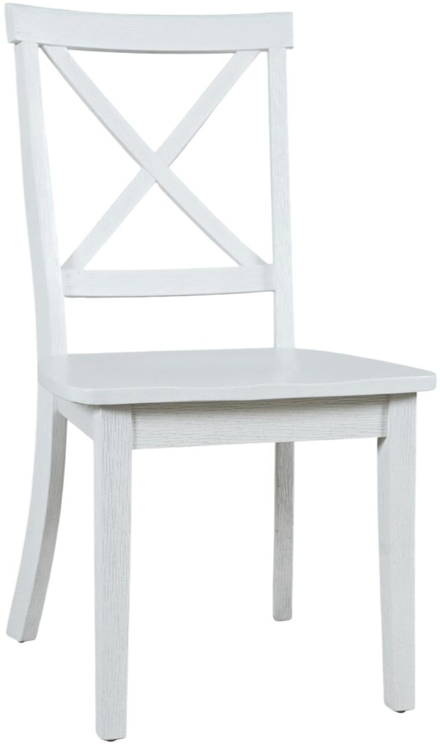 Jofran Inc. Eastern Tides Brushed White X Back Dining Chair-0