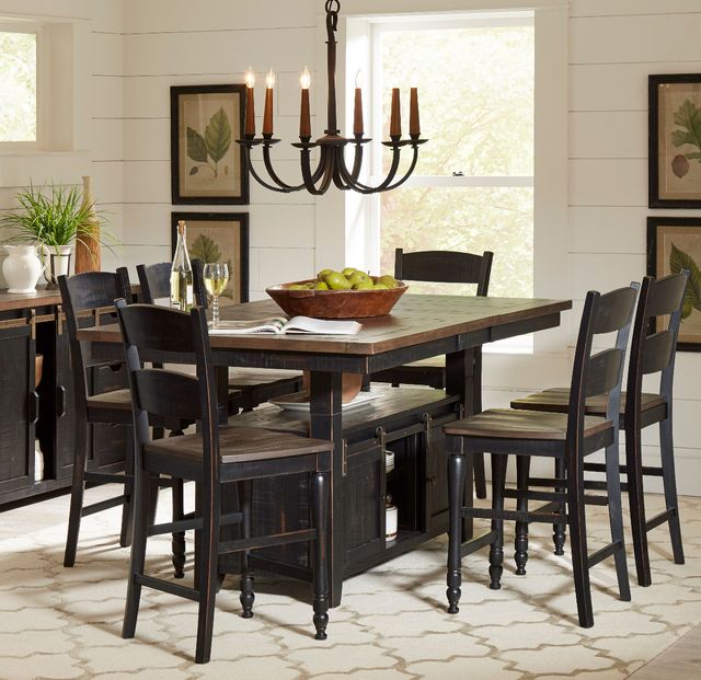 Jofran Inc. Madison County Vintage Black Ladderback Counter Stool-1