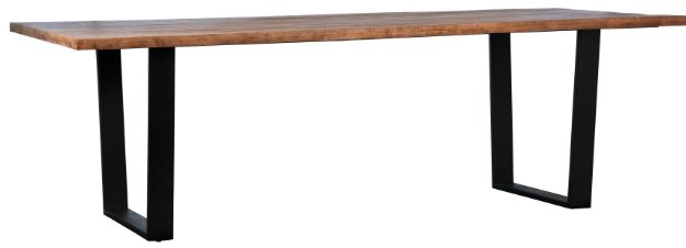 Dovetail Furniture Castro Medium Brown Dining Table with Black Base-0